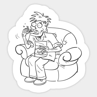 Couch Potato Zombie Sticker